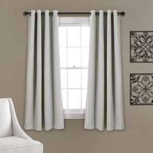 LushDecor Insulated Grommet Blackout Window Curtain Panel Set in Light Gray