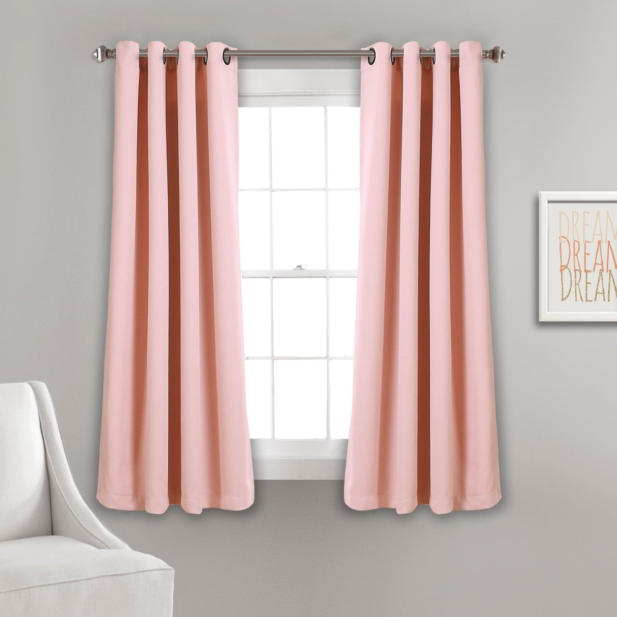LushDecor Insulated Grommet Blackout Window Curtain Panel Set in Pink