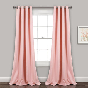 LushDecor Insulated Grommet Blackout Window Curtain Panel Set in Pink - view 2
