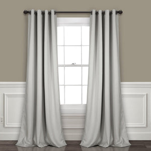 LushDecor Insulated Grommet Blackout Window Curtain Panel Set in Light Gray - view 2