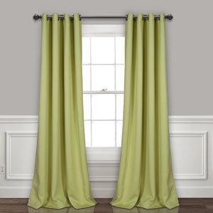 LushDecor Insulated Grommet Blackout Window Curtain Panel Set in Sage