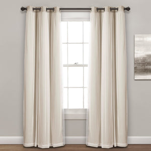Grommet Sheer With Insulated Blackout Lining Curtain Panel Set