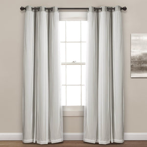 Grommet Sheer With Insulated Blackout Lining Curtain Panel Set