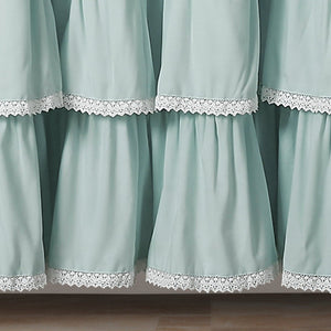 Lace Ruffle Shower Curtain with Lace Trim