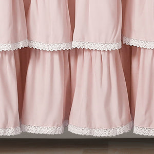 Lace Ruffle Shower Curtain with Lace Trim