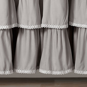 Lace Ruffle Shower Curtain with Lace Trim