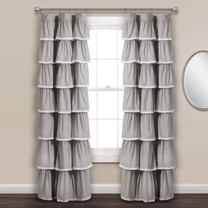 Lace Ruffle Window Curtain Panel