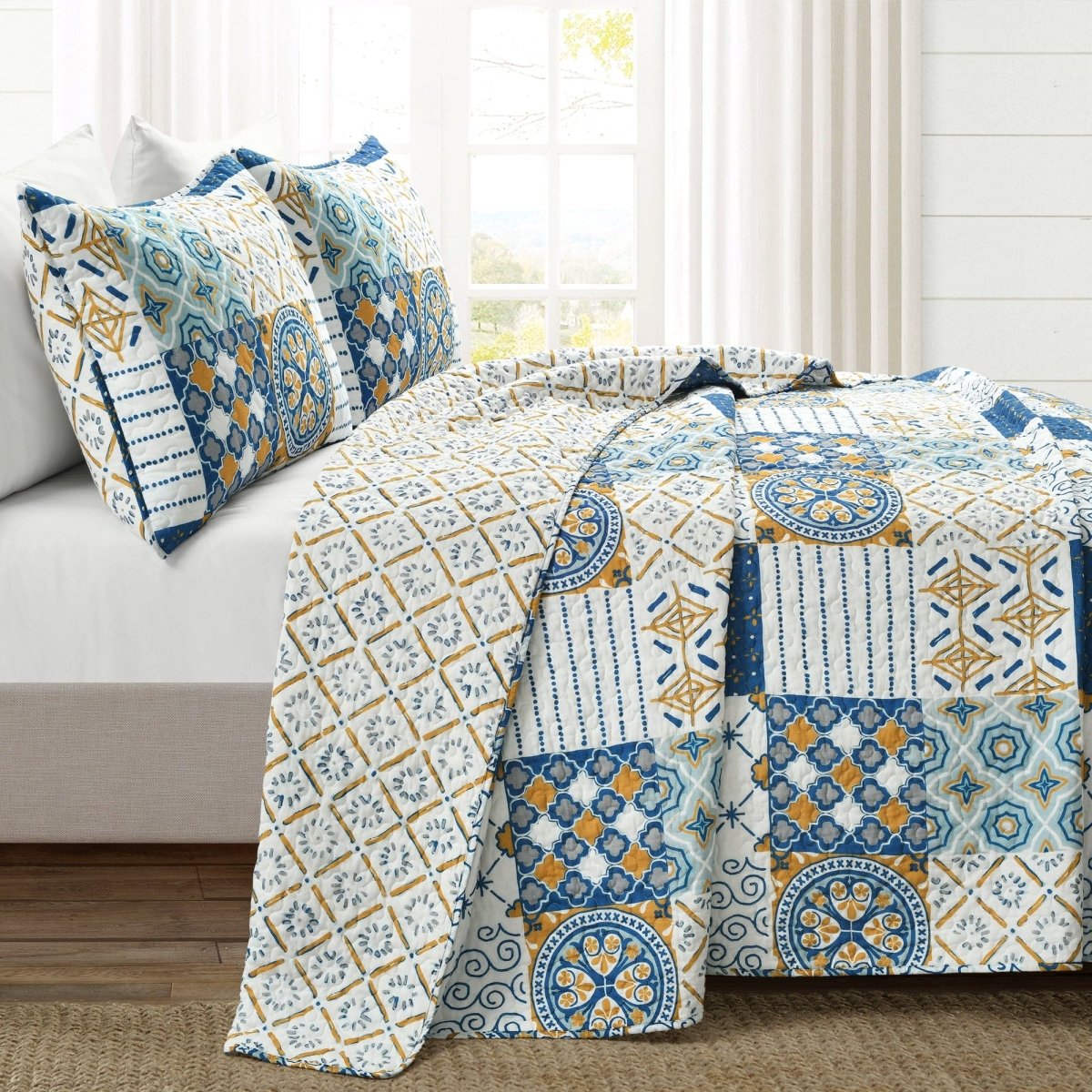 Monique Patch 3 Piece Cotton Quilt Set