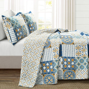 Monique Patch 3 Piece Cotton Quilt Set