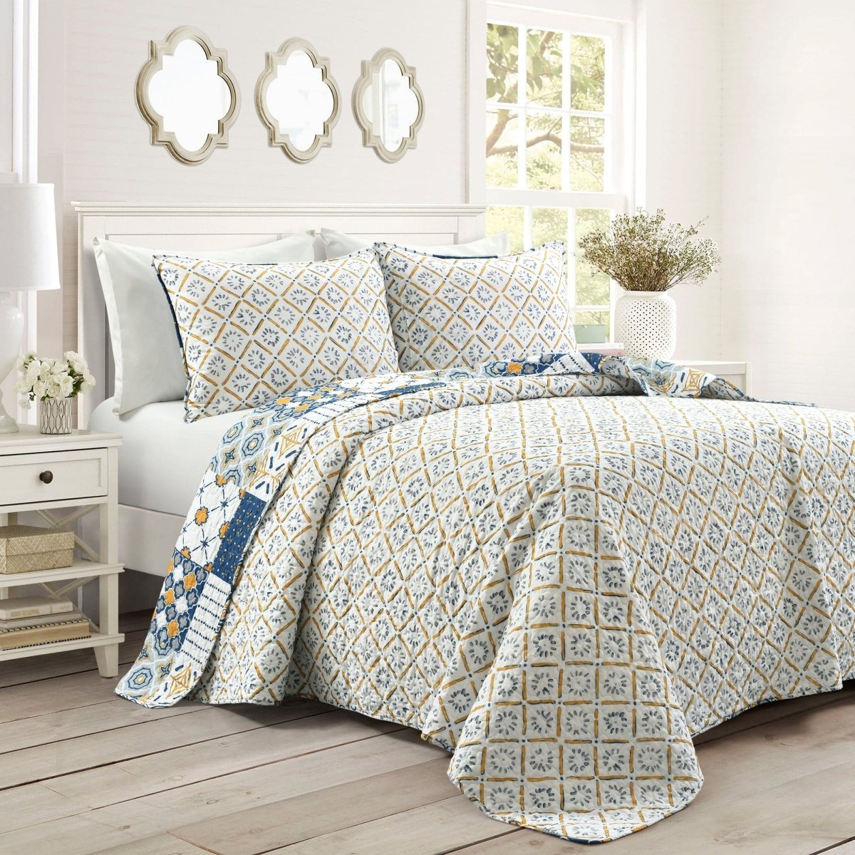 Monique Patch 3 Piece Cotton Quilt Set