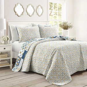 Monique Patch 3 Piece Cotton Quilt Set
