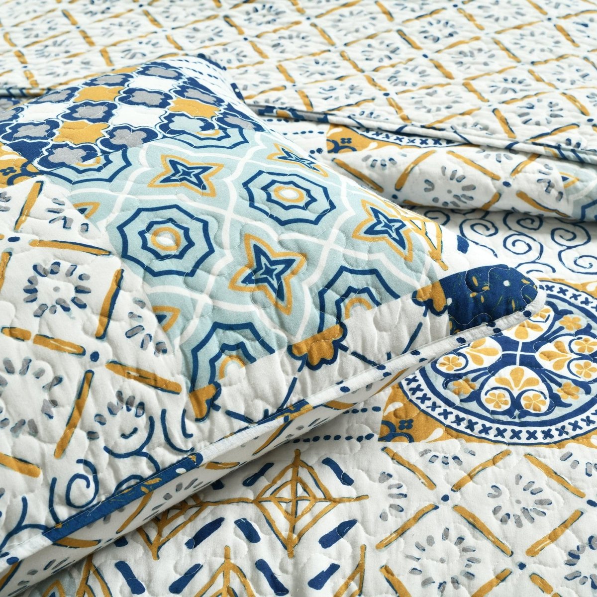 Monique Patch 3 Piece Cotton Quilt Set
