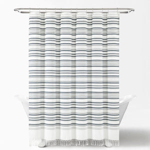 LushDecor Urban Woven Yarn Dyed Recycled Cotton Blend Shower Curtain - view 2