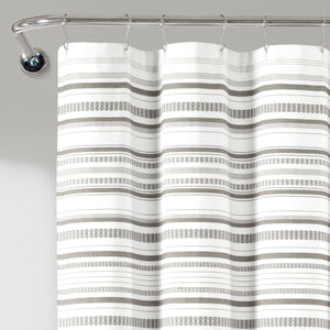 LushDecor Urban Woven Yarn Dyed Recycled Cotton Blend Shower Curtain - view 7