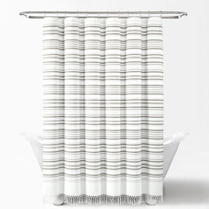 Urban Woven Yarn Dyed Recycled Cotton Blend Shower Curtain