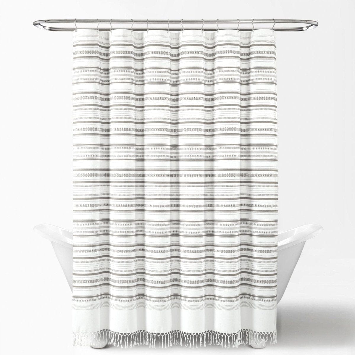 LushDecor Urban Woven Yarn Dyed Recycled Cotton Blend Shower Curtain - view 6