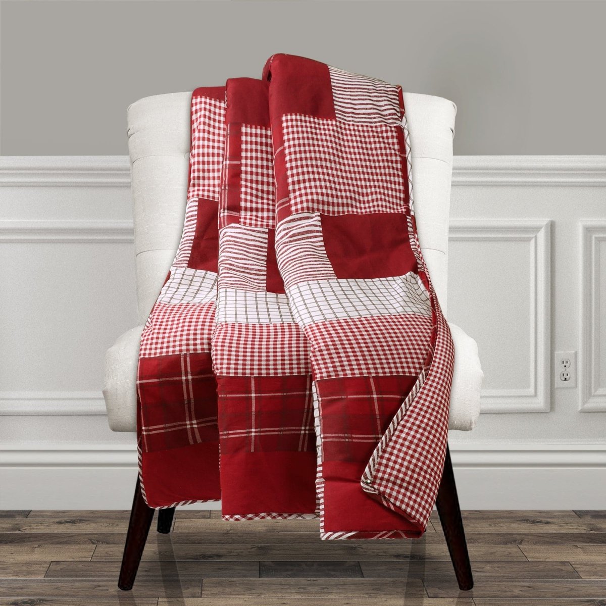 Greenville Reversible Cotton Throw Blanket 60 x 50 Inches