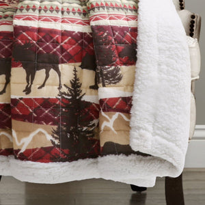 Holiday Lodge Sherpa Throw Blanket 60" x 50"