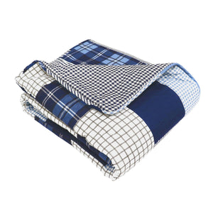 Greenville Reversible Cotton Throw Blanket 60 x 50 Inches