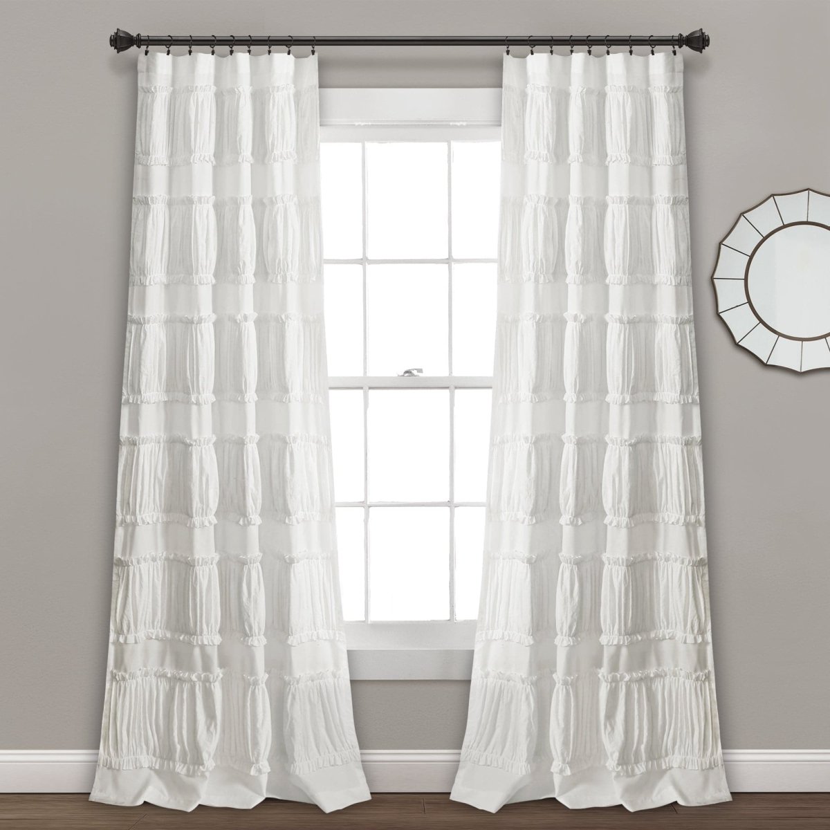 Nova Ruffle Window Curtain Panel Set by LushDecor