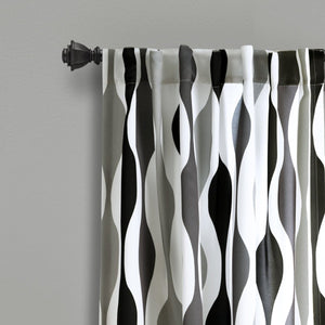 Mid Century Geo Light Filtering Window Curtain Panel Set