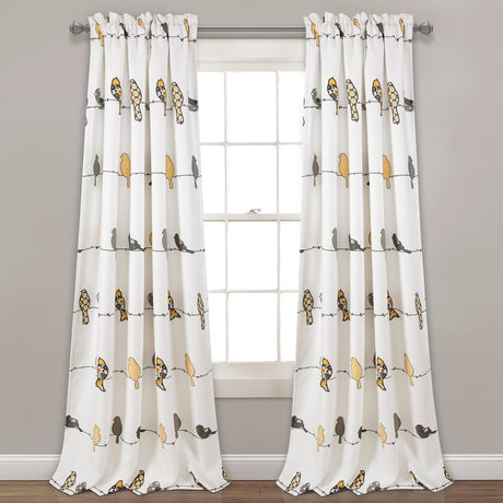 Rowley Birds Light Filtering Window Curtain Set
