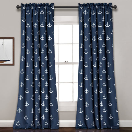 Anchor Light Filtering Window Curtain Set