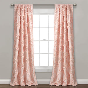 Ruffle Diamond Window Curtain Set