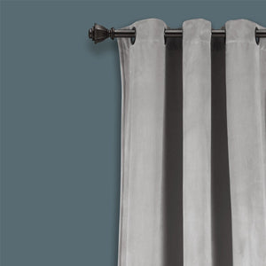Prima Velvet Solid Grommet Light Filtering Curtain Panel Set