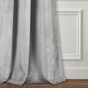 Prima Velvet Solid Grommet Light Filtering Curtain Panel Set