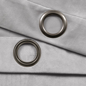 Prima Velvet Solid Grommet Light Filtering Curtain Panel Set
