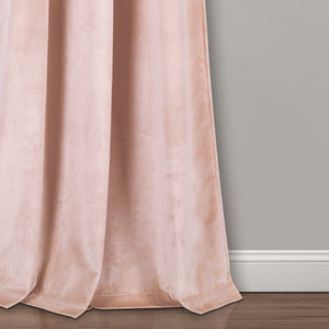Prima Velvet Solid Grommet Light Filtering Curtain Panel Set