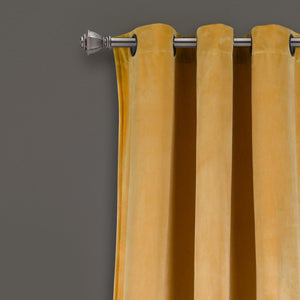 Prima Velvet Solid Grommet Light Filtering Curtain Panel Set