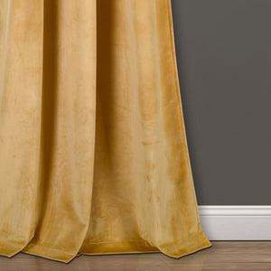 Prima Velvet Solid Grommet Light Filtering Curtain Panel Set