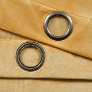 Prima Velvet Solid Grommet Light Filtering Curtain Panel Set