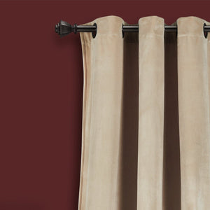 Prima Velvet Solid Grommet Light Filtering Curtain Panel Set