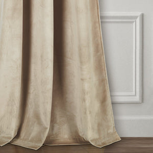 Prima Velvet Solid Grommet Light Filtering Curtain Panel Set