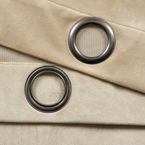 Prima Velvet Solid Grommet Light Filtering Curtain Panel Set