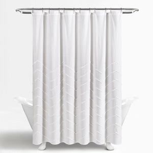 Chenille Chevron Shower Curtain 72" x 72"