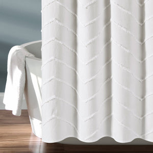 Chenille Chevron Shower Curtain 72" x 72"