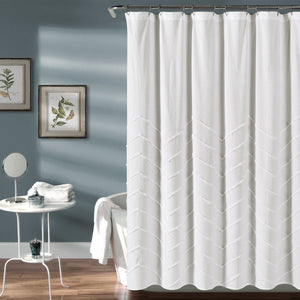 Chenille Chevron Shower Curtain 72" x 72"