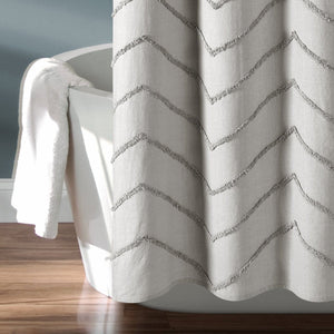 Chenille Chevron Shower Curtain 72" x 72"