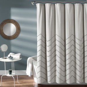 Chenille Chevron Shower Curtain 72" x 72"