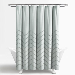 Chenille Chevron Shower Curtain 72" x 72"