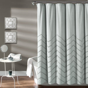 Chenille Chevron Shower Curtain 72" x 72"