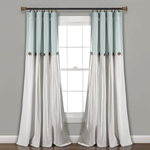 Linen Button Window Curtain Panel