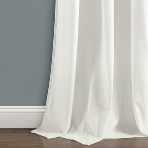 Prima Velvet Solid Grommet Light Filtering Curtain Panel Set