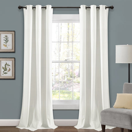 Prima Velvet Solid Grommet Light Filtering Curtain Panel Set