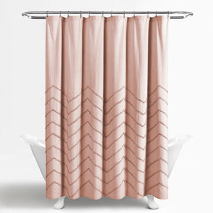 Chenille Chevron Shower Curtain 72" x 72"
