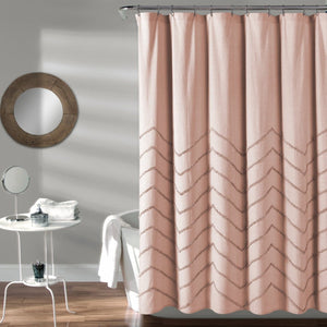 Chenille Chevron Shower Curtain 72" x 72"